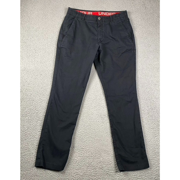 Under Armour Micro Corduroy Chino Pants Men's 36x32 Navy Athletic Golf Causal - Picture 1 of 10
